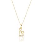 Colar Pingente Gatinho Vazado Banhado a Ouro 18K Colar Pingente Gatinho Vazado Banhado a Ouro 18K