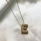 Colar Pingente Letra Abaulada Cravejada cristal banhada a Ouro 18k Colar Pingente Letra Abaulada Cravejada cristal banhada a Ouro 18k