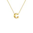 Colar Pingente Letra C Banhado a Ouro 18k
