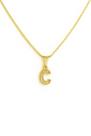 Colar Pingente Letra C Cravejado Banhado a Ouro 18K Colar Pingente Letra C Cravejado Banhado a Ouro 18K