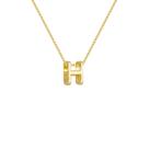 Colar Pingente Letra H Banhado a Ouro 18k