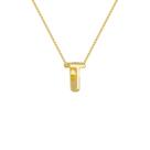 Colar Pingente Letra T Banhado a Ouro 18k