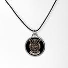 Colar pingente machados e escudo viking único