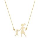 Colar Pingente Mãe Segurando A Mão Do Filho Banhado A Ouro Colar Pingente Mãe Segurando A Mão Do Filho Banhado A Ouro