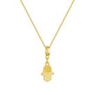 Colar Pingente Mão Hamsá Banhado a Ouro 18k