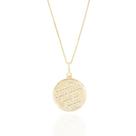 Colar Pingente Medalha Salmo 23 Banho Ouro 18K