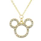 Colar Pingente Mickey Dourado Brilhante - Disney