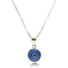 Colar Pingente Murano Olho Grego Azul Prata Legitima 925
