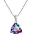 Colar: pingente Mystic Topaz, corte em trilhão, prata esterlina