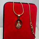 Colar Pingente Nossa Senhora Religioso Dourado Aço Inox