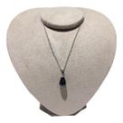 Colar Pingente Onix Gota Facetado Corrente Aço