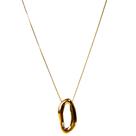 Colar pingente organico oval banhado a ouro