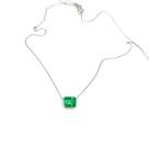 Colar Pingente Ouro 18K Esmeralda Colombiana Pedra Verde Escura Natural 0.8 x 0.6 2.6ct K780