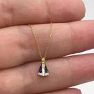 Colar Pingente Ouro 18k Nossa Senhora com Pedras com CORRENTE k040K100