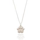 Colar Pingente Patinha Pet Banho Ródio Branco