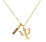 Colar Pingente Psicologia Com Placa Folheado A Ouro 18k
