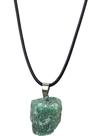 Colar Pingente Quartzo Verde Pedra Natural Cordão Coreano