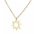 Colar Pingente Sol Étnico Prata e Dourado