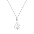Colar Pingente Trevo de 4 Folhas Banhado a Prata 925