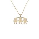 Colar Pingente Trio de Tres Filhas Meninas Liso Banhado Ouro 18k Colar Pingente Trio de Tres Filhas Meninas Liso Banhado Ouro 18k