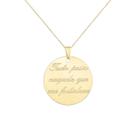 Colar Pingente Tudo Posso Naquele que Me Fortalece Banhado em Ouro18k