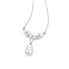Colar platina feminino pingente cravejado zircônias rommanel 332316