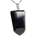 Colar Pontinha Obsidiana Negra Pedra Natural Pino Prata 950