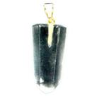 Colar Pontinha Pedra Cristal Presilha e Pino Dourado