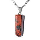 Colar Pontinha Pedra obsidiana Mahogany Presilha e Pino Prateado