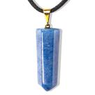 Colar Pontinha Pedra Quartzo Azul Presilha E Pino Dourado