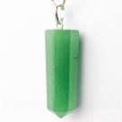 Colar Pontinha Pedra Quartzo Verde Presilha Pino PRATA 950
