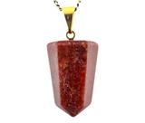 Colar Pontinha Pedra Quartzo Vermelho Montagem Dourado Colar Pontinha Pedra Quartzo Vermelho Montagem Dourado
