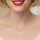 Colar ponto de luz aço inox dourado LIP'S com zircônia antialérgico e brilhante