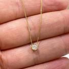 Colar Ponto de Luz em Ouro 18k Pedra Diamante Natural 20 pontos 3.8mm com Corrente K560