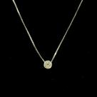Colar Ponto de Luz em Ouro 18k Pedra Diamante Natural 20 pontos 3.8mm com Corrente K560