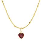 Colar Ponto de Luz Zircônia Rubi Ouro 10 Corrente Aço IPG 45cm