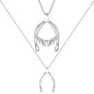 Colar porta-anéis Emily C em aço inoxidável Wishbone