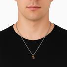 Colar Prata 925 Azurita Bruta Verdadeira Natural Masculino