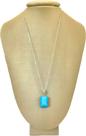 Colar Prata 925 com Banho em Ródio Howlita Azul Natural