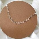 Colar prata 925 elos coração grande 50 cm