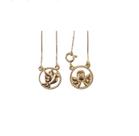Colar Prata 925 Escapulário Anjo da Guarda e Espírito Santo 12mm - Banhado a Ouro