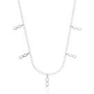 Colar Prata 925 Infinito Feminino Delicado 40cm