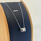 Colar Prata 925 Inspiração BV Pingente Rondel Cravejado de Microzircônias Q Colar Prata 925 Inspiração BV Pingente Rondel Cravejado de Microzircônias Q
