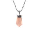 Colar Prata 925 Quartzo Rosa Obelisco de Prata Verdadeiro Colar Prata 925 Quartzo Rosa Obelisco de Prata Verdadeiro