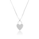 Colar Prata 990 Feminino Pingente de Coração Gargantilha