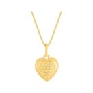 Colar Prata c/ Ouro 18K Veneziana com Coração Diamantado
