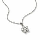 Colar Prata Namorada Casual Pedras Flor Chique Elegante Única Corrente