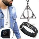 Colar + Pulseira Harry Potter Kit c/2 Peças Reliquias Símbolo Filme Harry Colar + Pulseira Harry Potter Kit c/2 Peças Reliquias Símbolo Filme Harry