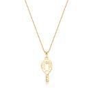 Colar Raquete Beach Tennis com Ponto de Luz Revestido em Ouro