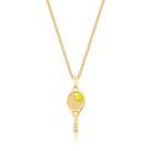Colar Raquete e Bolinha Esmaltada de Tennis Revestido em Ouro